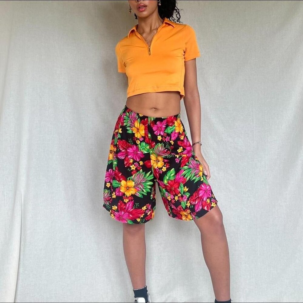 vintage floral resort shorts from 40’s/50’s